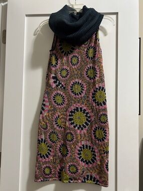 Catherine Malandrino Cowl Neck Sleeveless Circle-Print Mini Skirt Small Petite